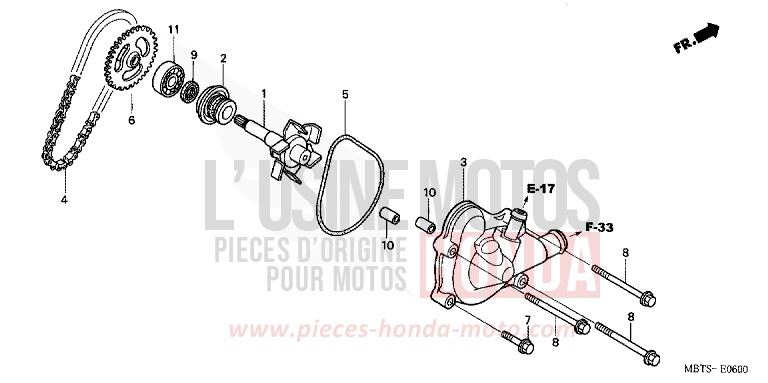 WASSERPUMPE von Varadero ABS PEARL BREEZY BLUE (PB341) von 2004